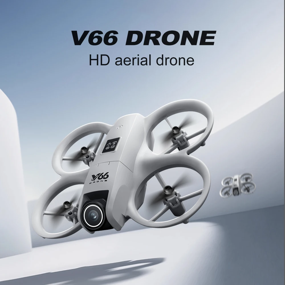 V66 Mini Remote Control Positioning Aerial Photography FPV Drone Wide Angle HD Camera Obstacle Avoidance Helicopter Machine Toy
