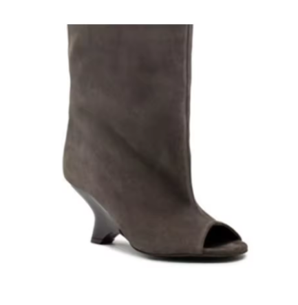 2025 New Peep Toe Long Boots Summer Thick High Heels Women's Knee Boots Large Size Shoes Ladies Slip-on Strange Heels Cool Boots