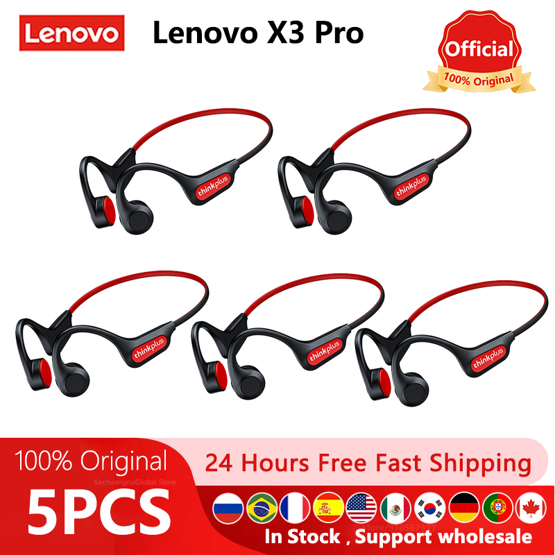 Original Lenovo X3 Pro Bone Conduction Wireless Bluetooth 5.3 Headphone 10pcs / 5pcs / 2pcs Ear Hook Sports Earphones Wholesale