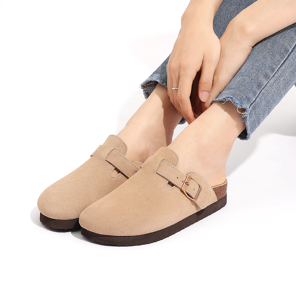 Pallene Fashion Women's Mules Cork Insole Unisex Clogs Slippers Water Corrugated Sole Non-slip Men's Sandals With Arch Support