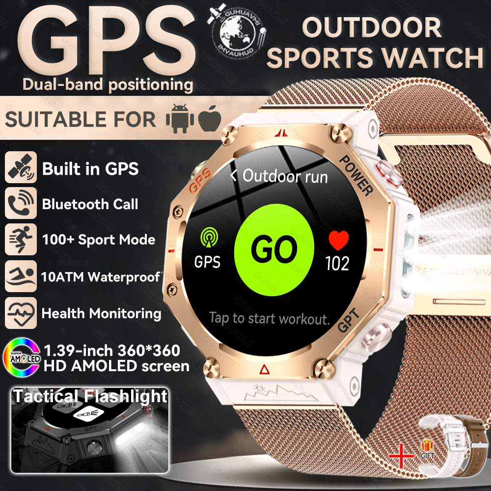 2025 NEW T-Rex 3  Outdoor Military Smart Watch 10ATM Waterproof Bulit-in GPS Compass Altimeter Barometric HD Call Smartwatch Men