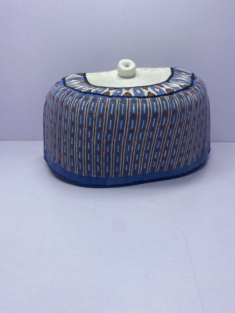 Blue Striped Kufi Hat