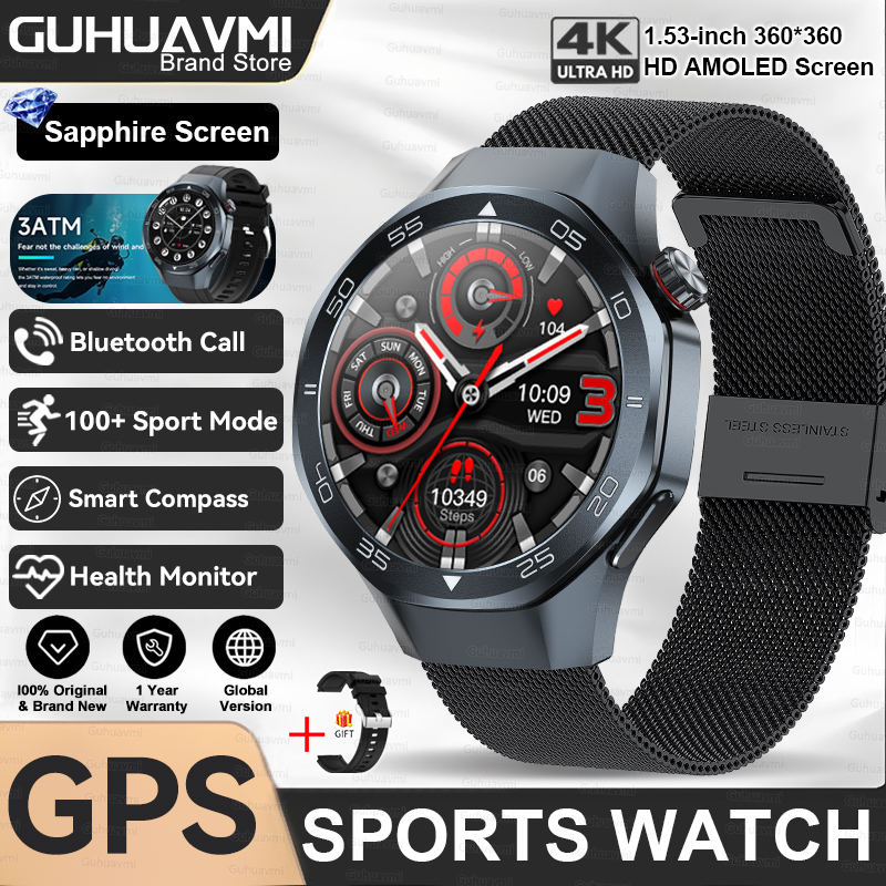 2025 New Watch 5 Pro High-end GPS Smartwatches Sapphire Glass Screen Build-in GPS Compass Men 3ATM Waterproof Sports Smart Watch