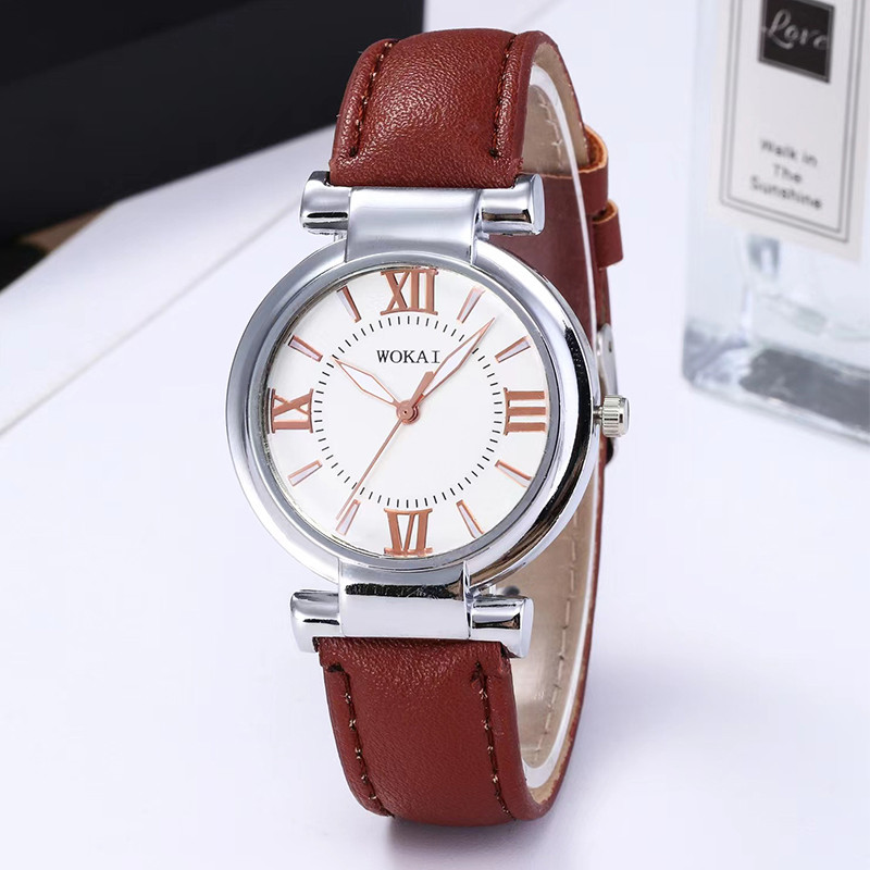 Fashion casual women's watch with quartz belt minimalist style Roman dial women's bracelet clock girl's wedding birthday present