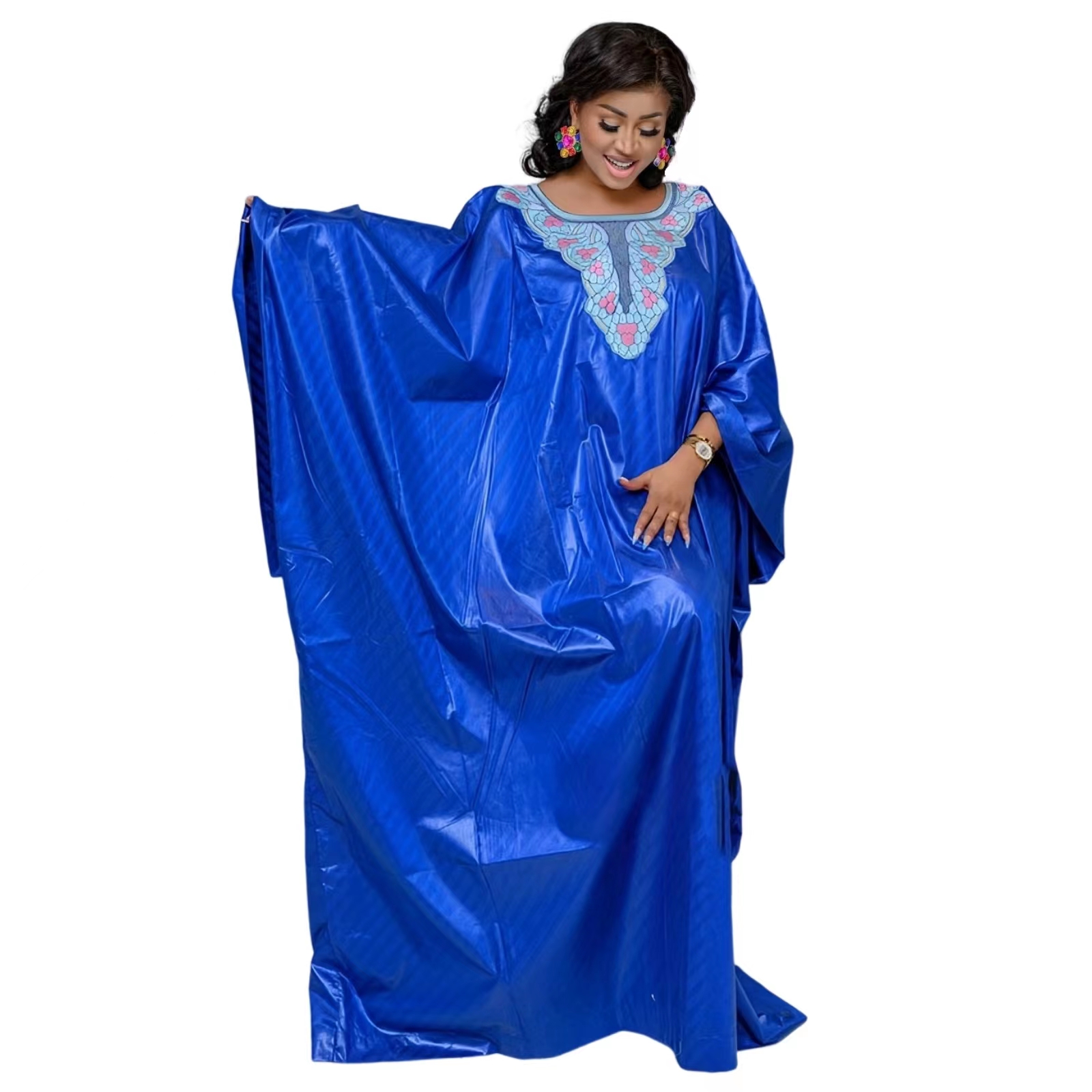 African Clothing For Men Traditional Bazin Riche Embroidery Design Top Long Sleeve 3 Piece Set