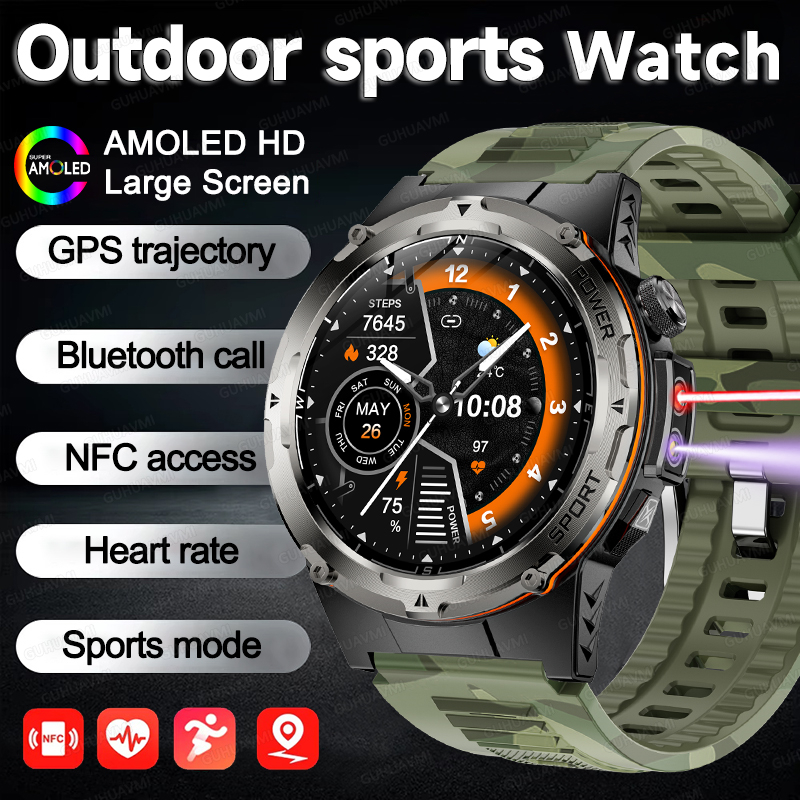 2025 NEW Popular Outdoors GPS tracker Sports Smart Watch Men 500mAh NFC HD Call IP68 depth waterproof Watch Men For Xiaomi Men