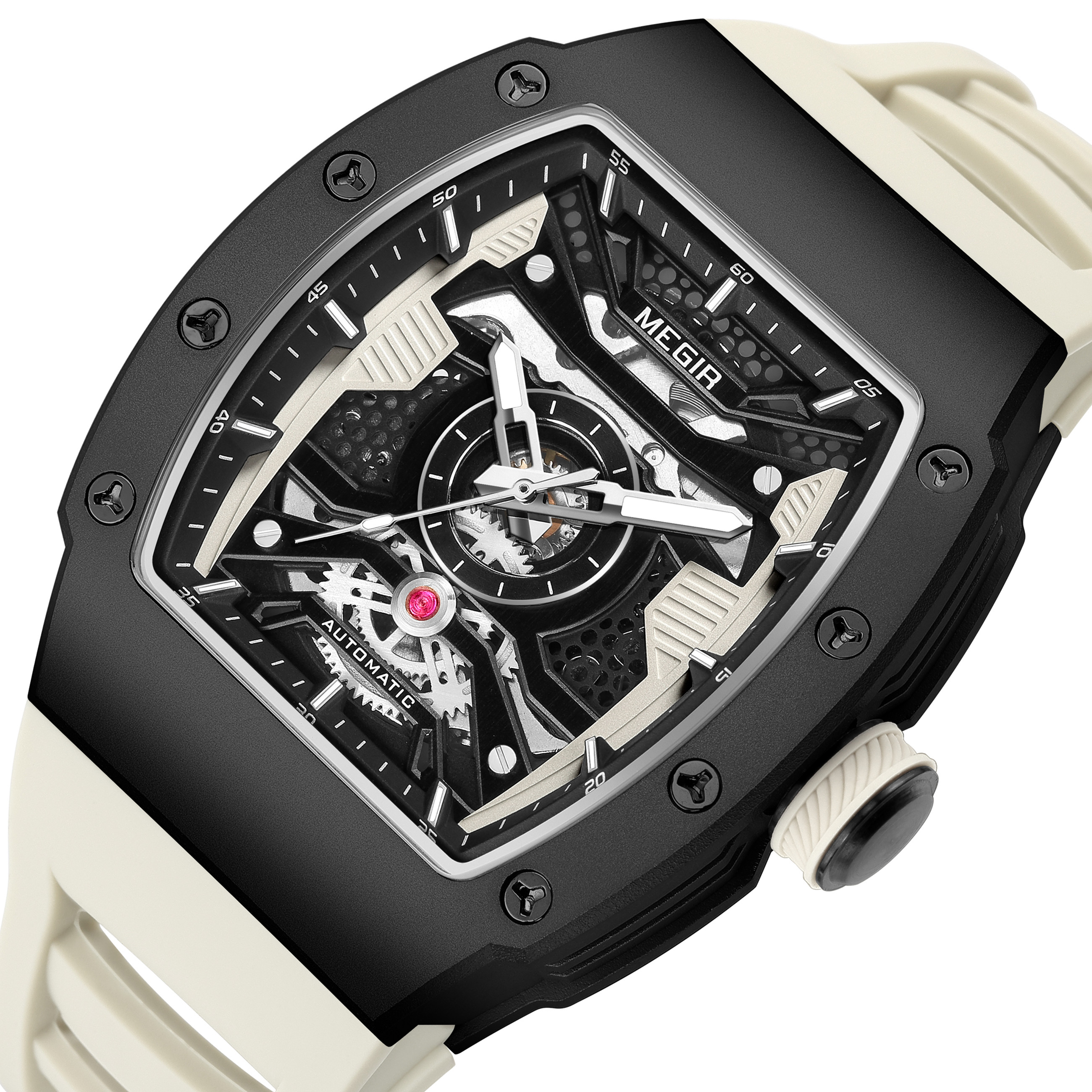 MEGIR Brand Automatic Movement Watches for Men Fashion Waterproof Stainless Steel Case Mechanical Wristwatch Montre Homme 8604