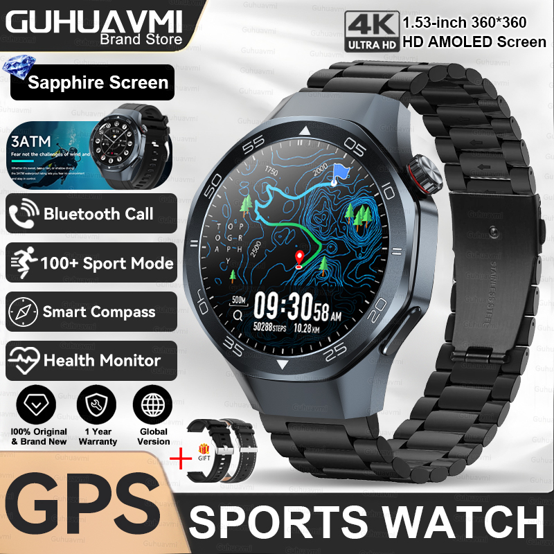 2025 New Watch 5 Pro High-end GPS Smartwatches Sapphire Glass Screen Build-in GPS Compass Men 3ATM Waterproof Sports Smart Watch