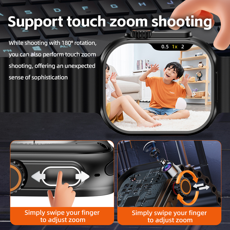 CD12 Smartwatch Touch Encoder 2.26-inch Amoled Smart Watch With 180° Rotary Camera  2080Mah Battery GPS WIFI Global Call Compass