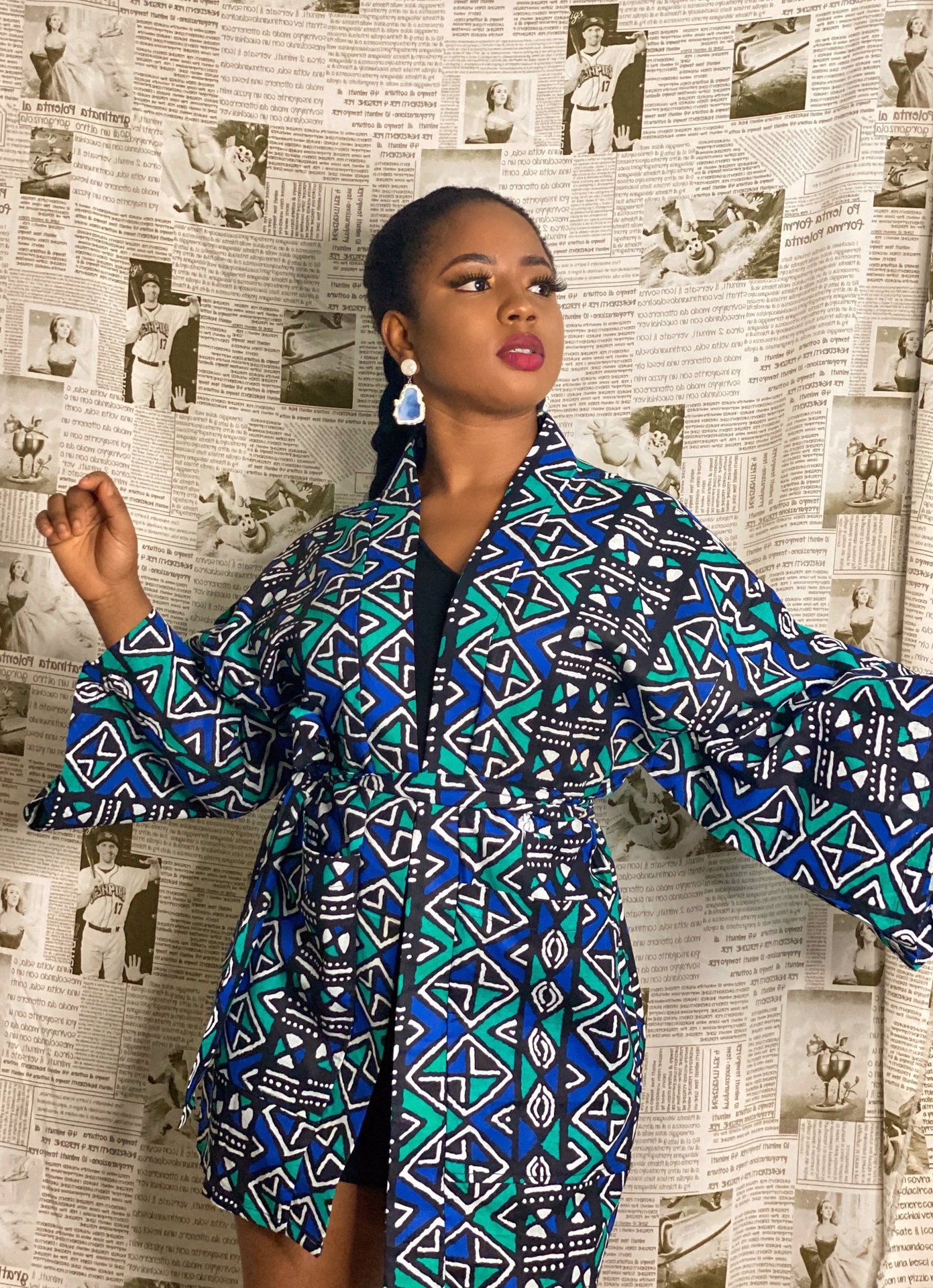 African Print Dresses for Women Dashiki Geometric Belt Femme Dress African Clothes Plus Size Retro Africa Christmas Robe