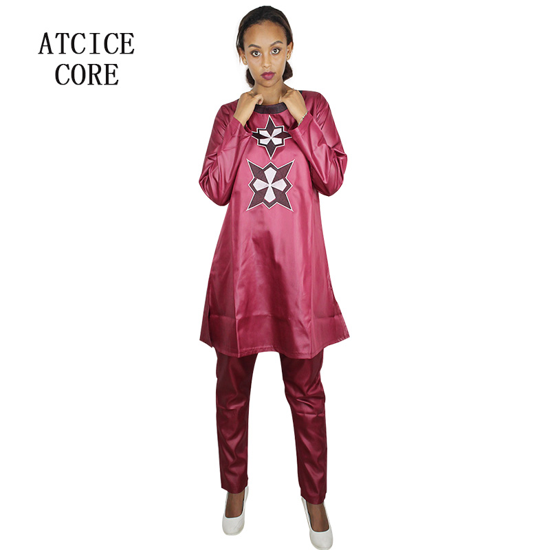 African Dress for Women Plus Size Embroidery Wedding Guest Long Maxi Dress with Pants