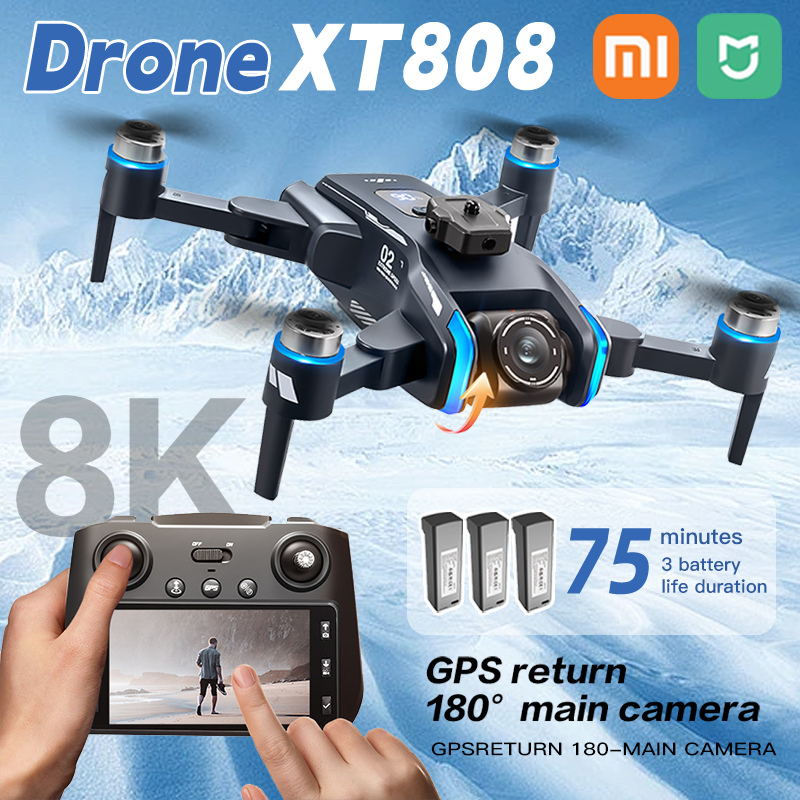 Xiaomi Mijia XT808 GPS Drone Professional 8K HD Dual Camera Brushless Motor avoidance WIFI FPV Foldable RC Quadcopter Helicopter