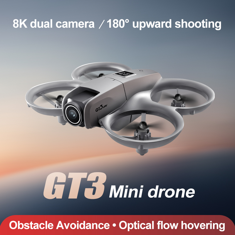 NEW GT3 Mini Foldable Drone With Lights 8k Aerial Photography Optical Flow Positioning 360° Obstacle Avoidance Helicopter Drone