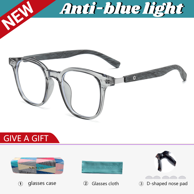 VICKY New Simple Geometric Square Frame Men Women Anti-blue Light Reading Glasses Can Be Customized Prescription HM503