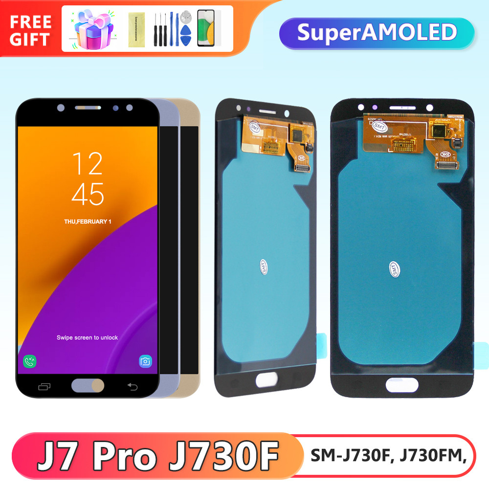Super AMOLED J730 Display Screen, for Samsung Galaxy J7 Pro J730 J730F J730G Lcd Display Digital Touch Screen Replacement