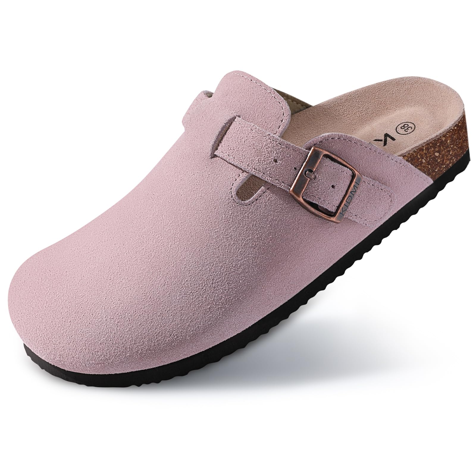 Crestar Fashion Clogs Slippers For Women Classic Suede Men Mules Cork Footbed Leather Potato Shoes With Arch Support Beach Slide