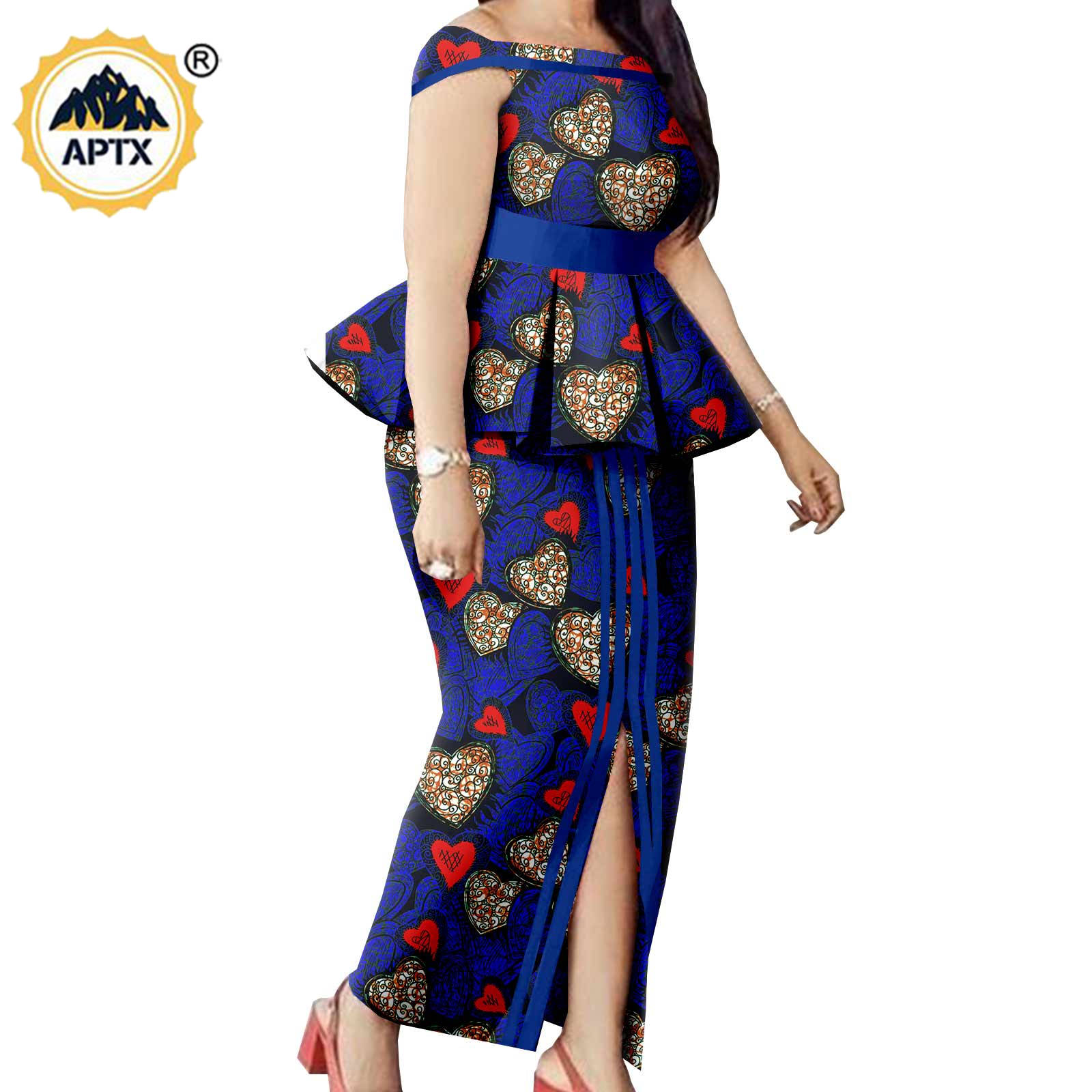 Matching Couple Outfits Men Shirts and Pants Sets Dashiki African Dresses for Women Top and Split Skirts for Wedding Y23C006