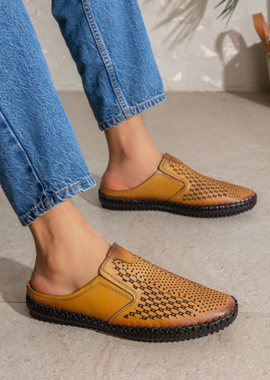 Number One Perforated Leather Slip-On Shoes