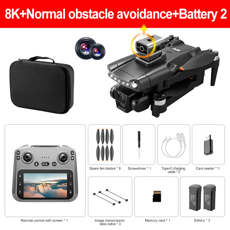 Xiaomi V198MAX GPS Drone 8K Professional Camera Aerial FPV Brush Laser Obstacle with Large Screen Remote Control Folding Dron
