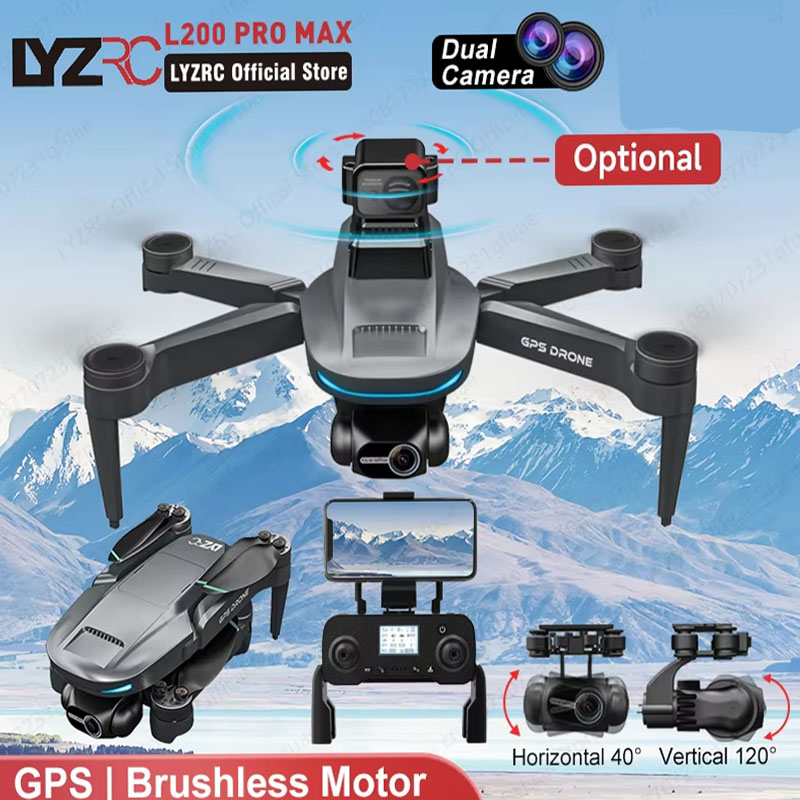 Drone GPS 8K L200 PRO MAX Professional 2-Axis PTZ HD Dual Camera 5G WIFI FPV 360° Laser Obstacle Avoidance Brushless Motor Dron