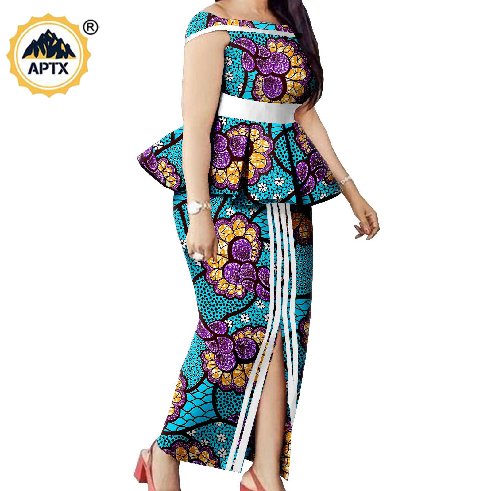 Matching Couple Outfits Men Shirts and Pants Sets Dashiki African Dresses for Women Top and Split Skirts for Wedding Y23C006