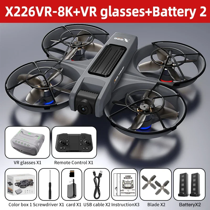 For Xiaomi X226/VR RC Drone 8K Professional 4K HD Dual Camera Brushless Motor 5G WIFI FPV Obstacle Avoidance Quadcopter Dron Toy