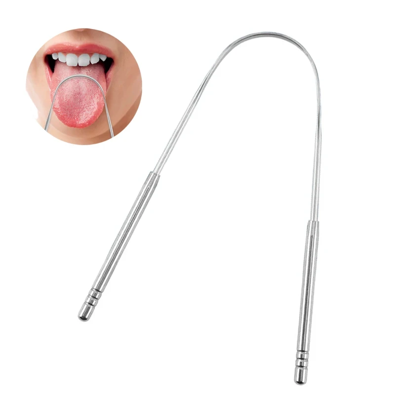 Stainless Steel Tongue Scraper Mouth Hygiene Cleaning Oral Care Tool Scraper Reusable Tongue Cleaner Fresh Breath Tongue Brush