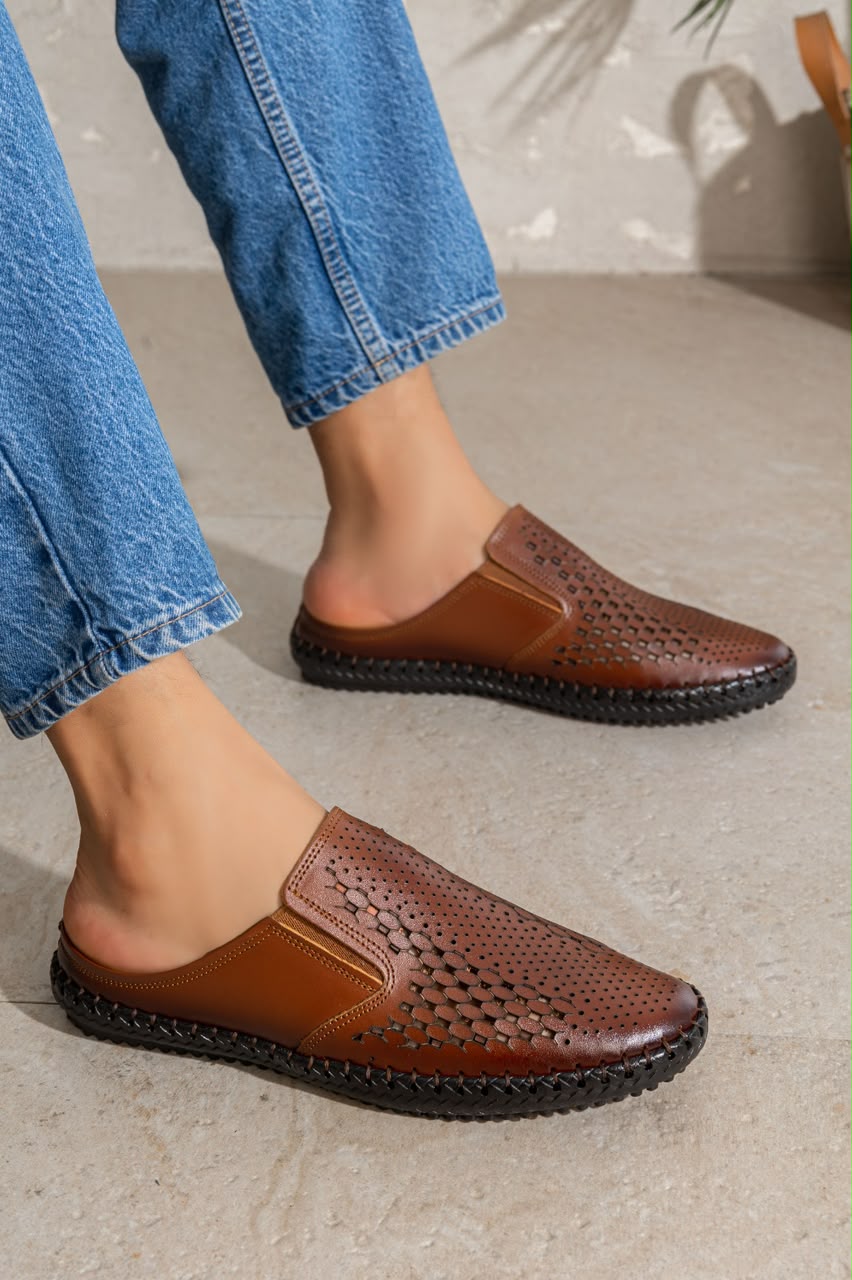 Number One Perforated Leather Slip-On Shoes