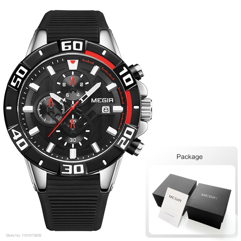 MEGIR Fashion Quartz Watch Men Luxury Military Sport Wristwatch Chronograph Waterproof Relogio Masculino Top Brand Clock 2121