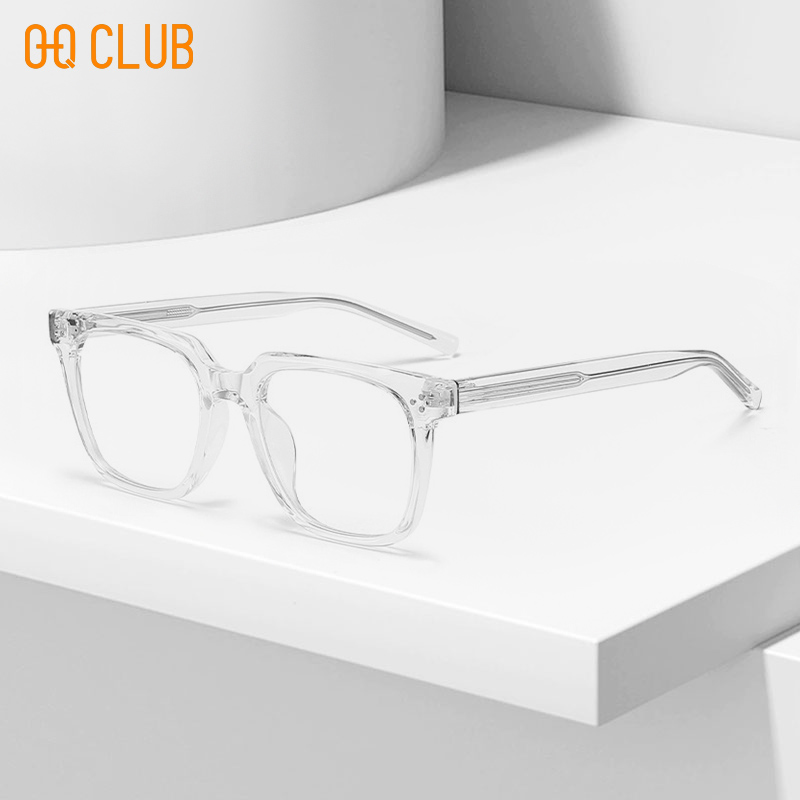 O-Q CLUB Square Eyeglasses Women's Grade Glasses Man Style Blue Light Intelligent Progressive Multifocal Lenses to Read Eyewear