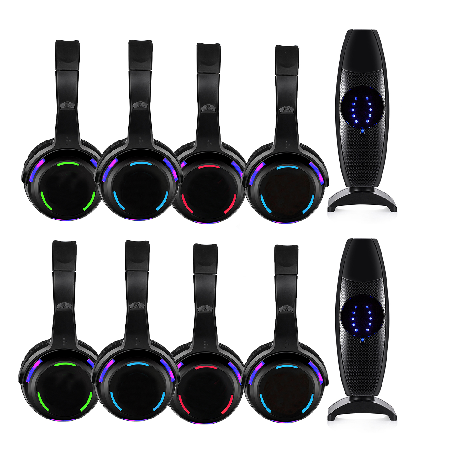 Silent Disco Led Wireless Headphones for Party Several Bundles for Choice