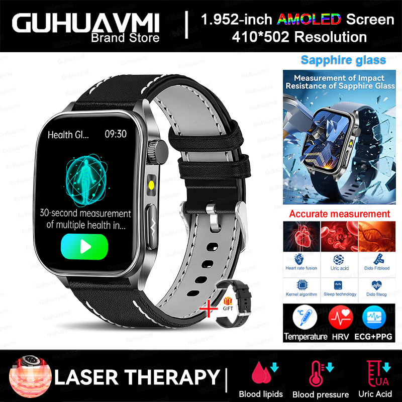 2025 New AI-GPT  Diagosis ECG Health Smart Watch Men Blood Pressure Lipid Uric Acid  Intelligent Q&A Health smart bracelet  Men