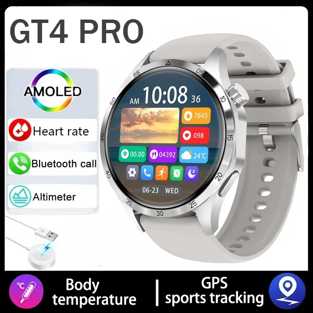 2025 New Mens Smart Watch 360 * 360 Bluetooth Call Smartwatch AMOLED Screen GPS Smart Watches NFC Waterproof Smart Watch for Men