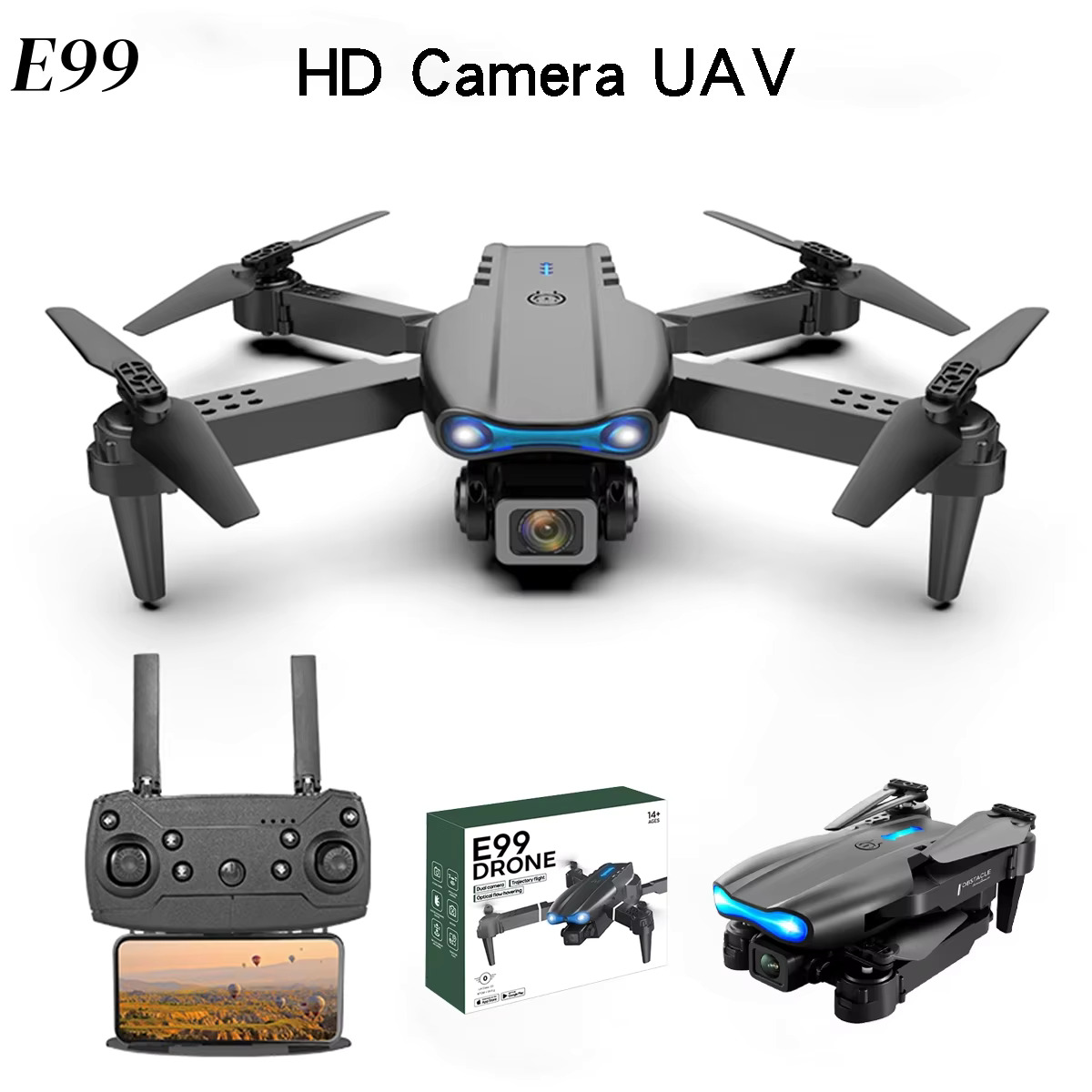 E99 Drone Quadcopter Remote Control Handle Four Axis Aircraft HD 6K Photography UAV Altitude Fixation Helicopter Toys