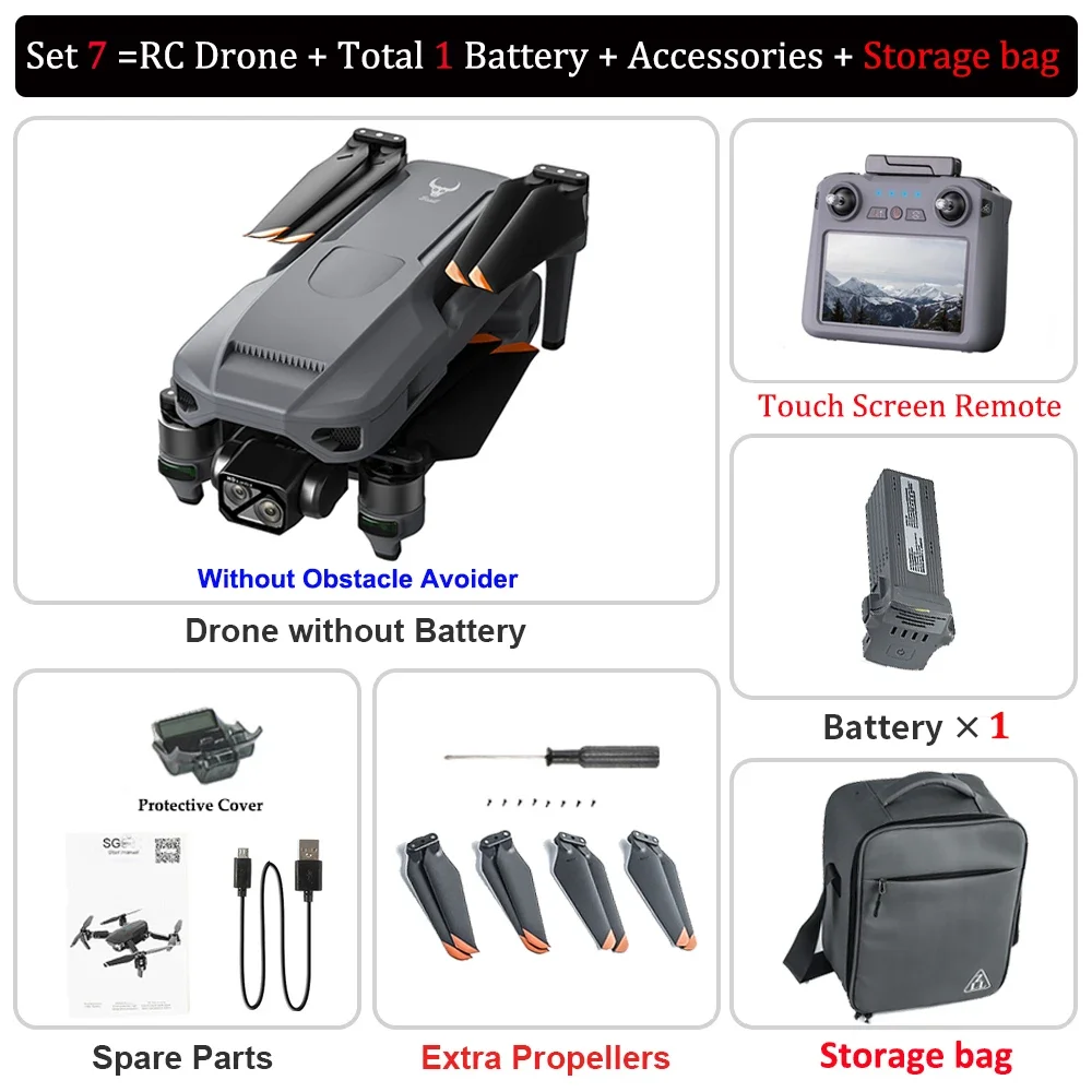 New ZLL SG909 Brushless Drone 3-Axis Gimbal Professional Camera With Touch Screen Obstacle Avoidance EIS Electronic RC Dron Toy