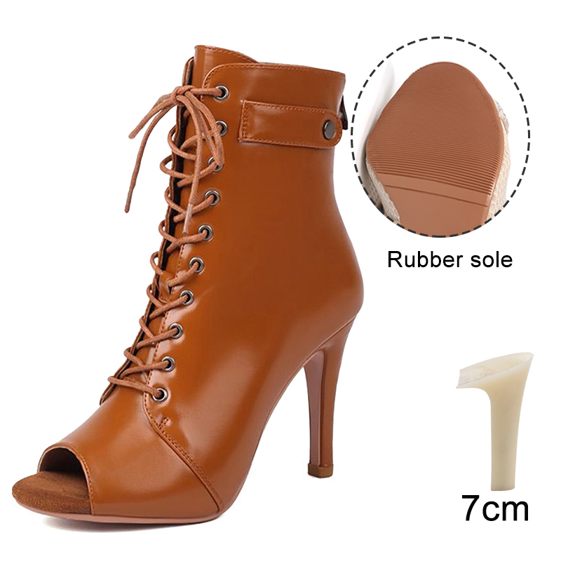 DKZSYIM Woman Latin Dance Shoes leather Party Tango Dance Booties for Women Salsa Dance Heels Ballroom Shoes Sexy Stilettos