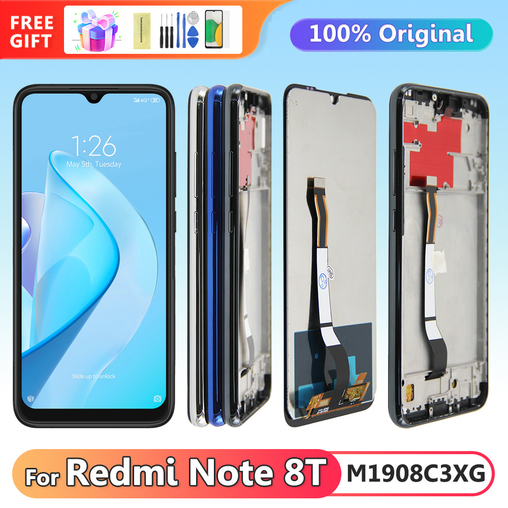 6.3'' Original Display Assembly for Xiaomi Redmi Note 8T M1908C3XG, Lcd Display Touch Screen Digitizer Part for Redmi Note 8T