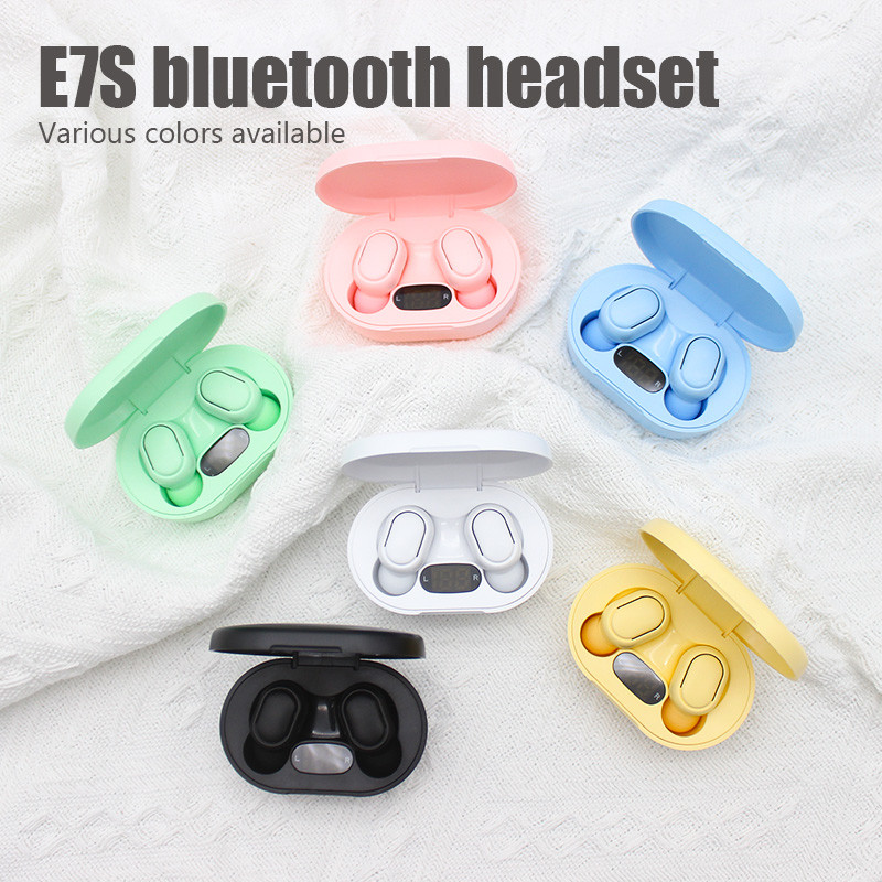 E7S TWS Wireless Earphones Bluetooth Headphones Noise Cancelling Waterproof LED Display Screen Headset 3D Stereo Earbuds