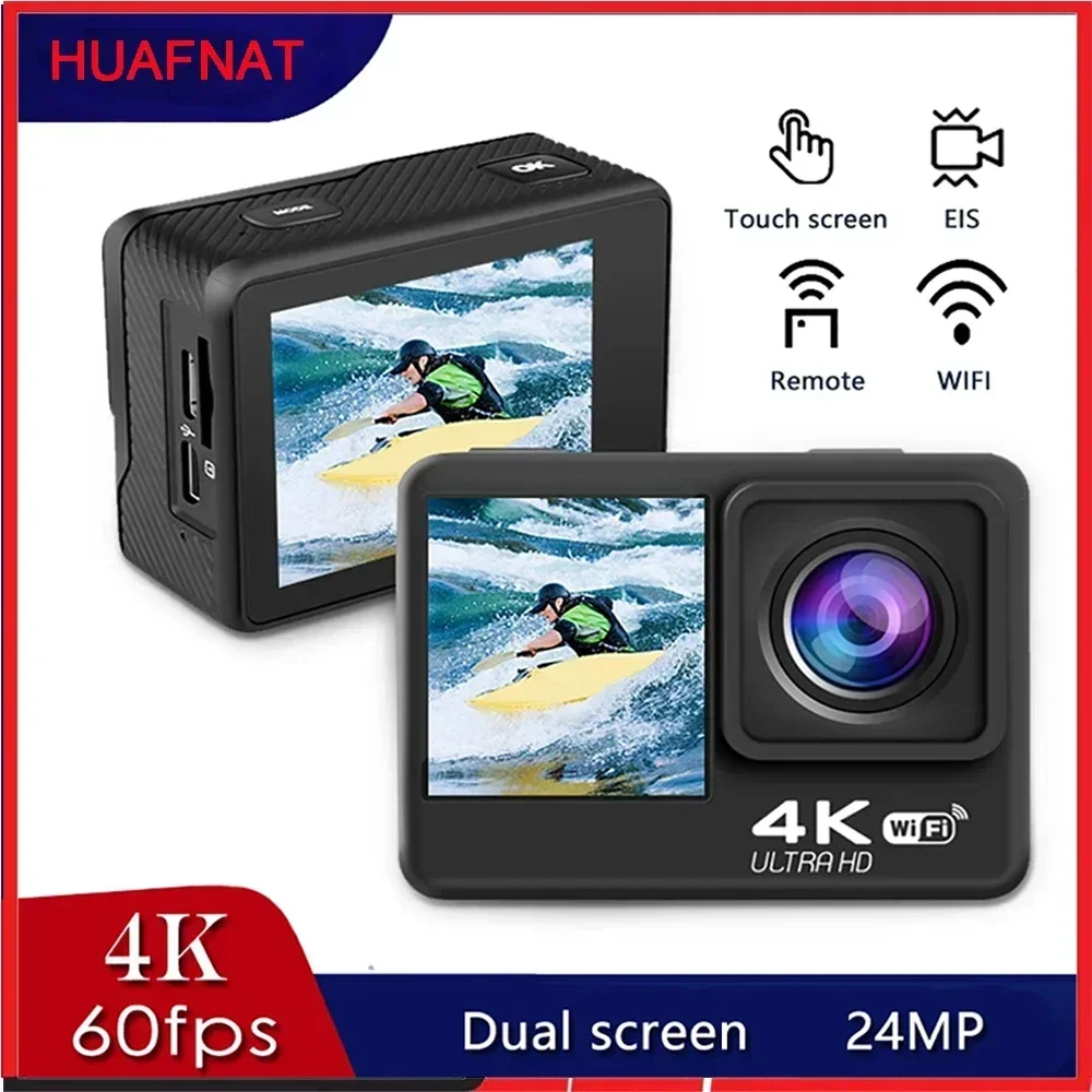 Action Camera 5K 4K60FPS 50MP 2.0 Touch EIS Pre-Record Wireless Mic Wi-Fi 170D DVR Webcam Waterproof 30M 5X Zoom Sports Camera