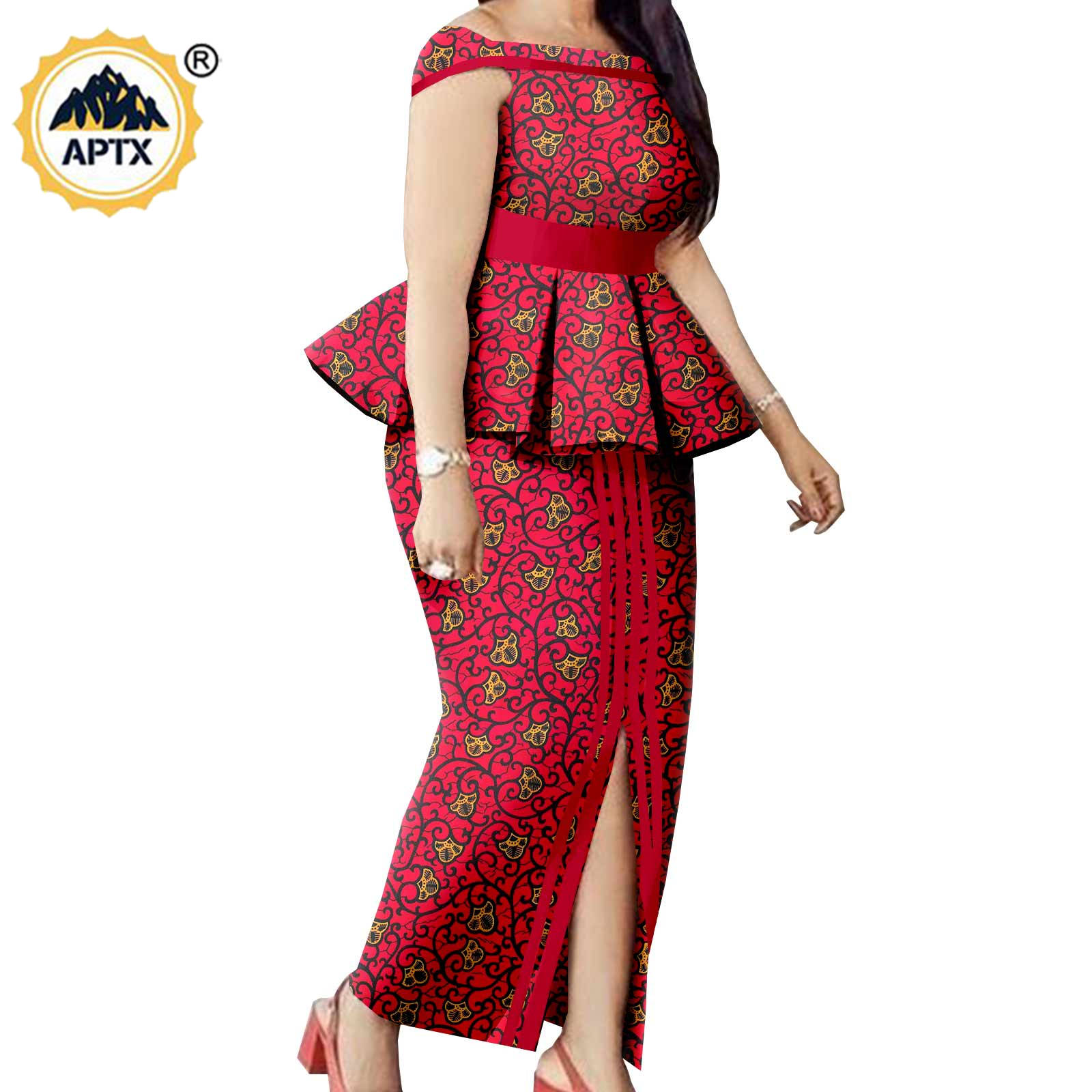 Matching Couple Outfits Men Shirts and Pants Sets Dashiki African Dresses for Women Top and Split Skirts for Wedding Y23C006