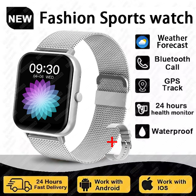 2025 New For Women Bluetooth Call Smart Watch Women Men Heart Rate Blood Oxygen Voice Assistant 100+Sports Ladies Smartwatch