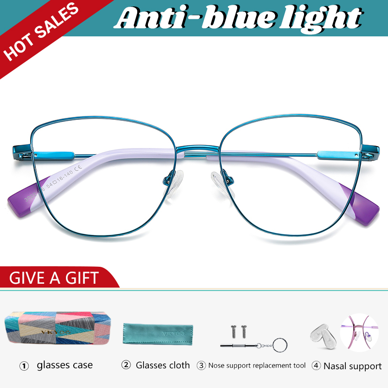 VICKY New Myopia Prescription Glasses Hyperopia Reading Glasses Women Anti Blue Light Computer Glasses Optical Eyeglasses Frame