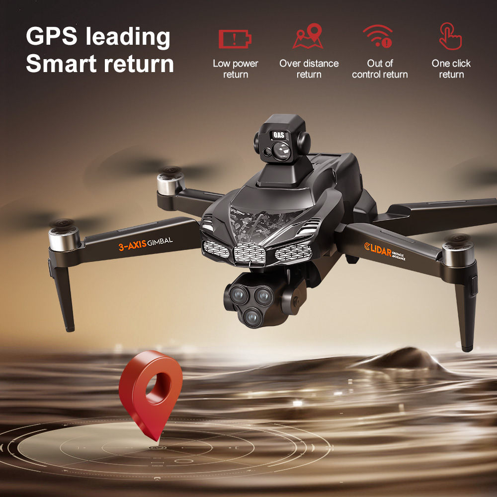 V668 GPS Drone 8K Professional 3-Axis PTZ HD Three Camera 5G WIFI FPV Dron Obstacle Avoidance Brushless Motor RC Quadcopter Toys