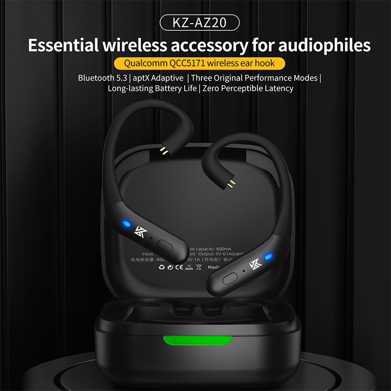 KZ-AZ20 Wireless earhook cable, compatible with Bluetooth 5.3 Snapdragon sound technology, HD audio, PIN C update