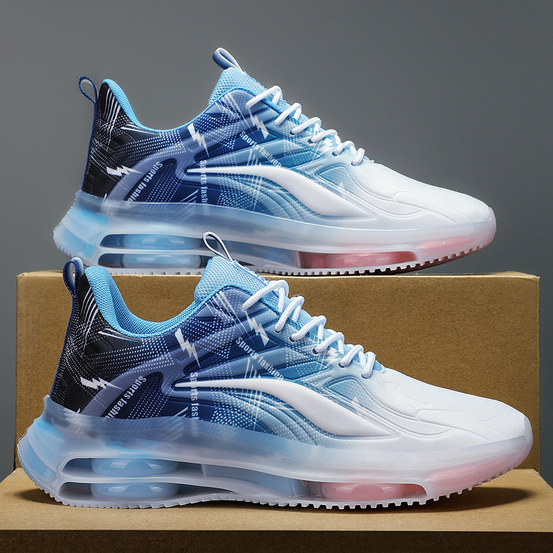 Men's Fashion Basketball Shoes with Air Cushions, Comfortable and Non-Slip, Breathable and Shock-Absorbing, Suitable for Men's Outdoor Activities