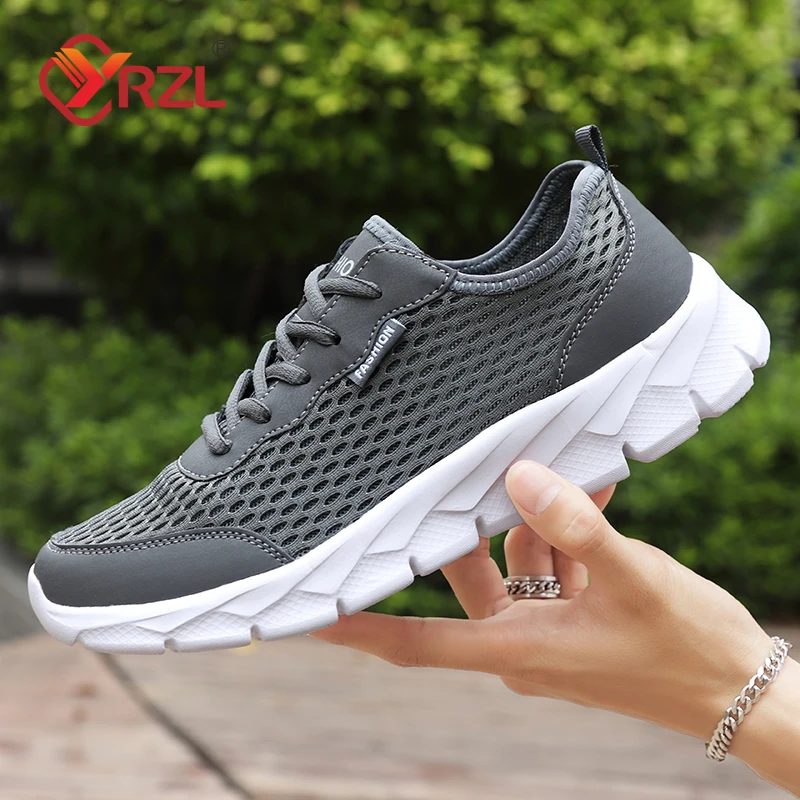 YRZL New Running Shoes for Men Breathable Sports Shoes Light Weight Fashion Summer Plus Size 38-48 Breathable Sneakers for Men