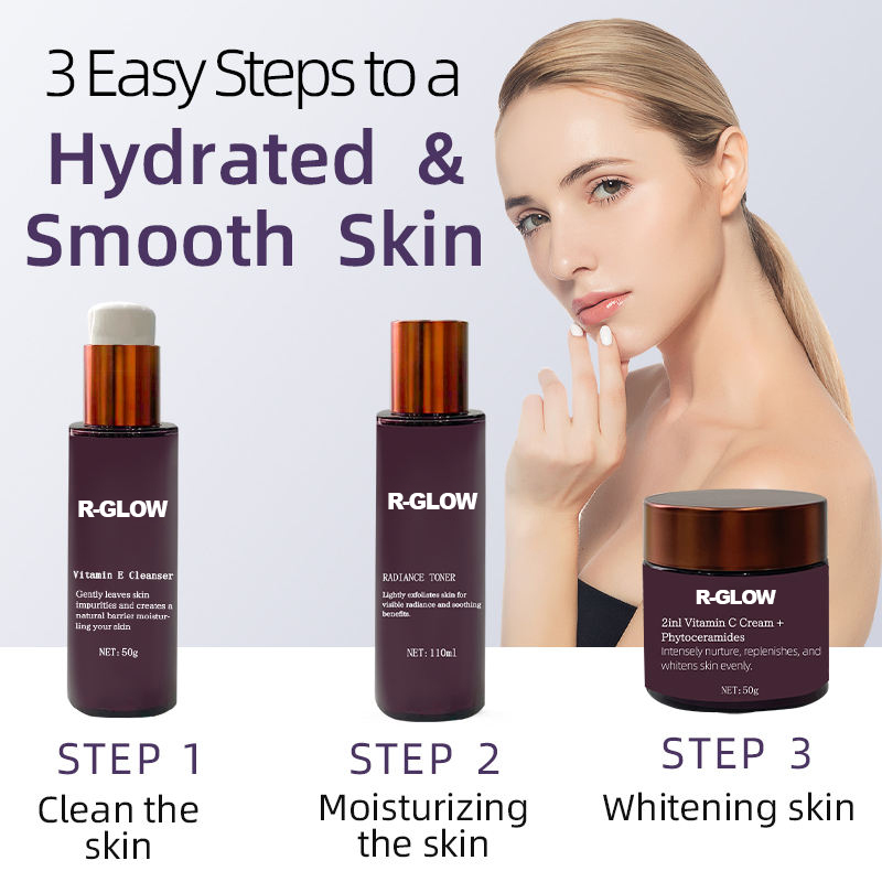 Sensitive Skin Care Set Hypoallergenic Natural Skincare Bundle with Whitening & Nourishing Moisturizing Formulas