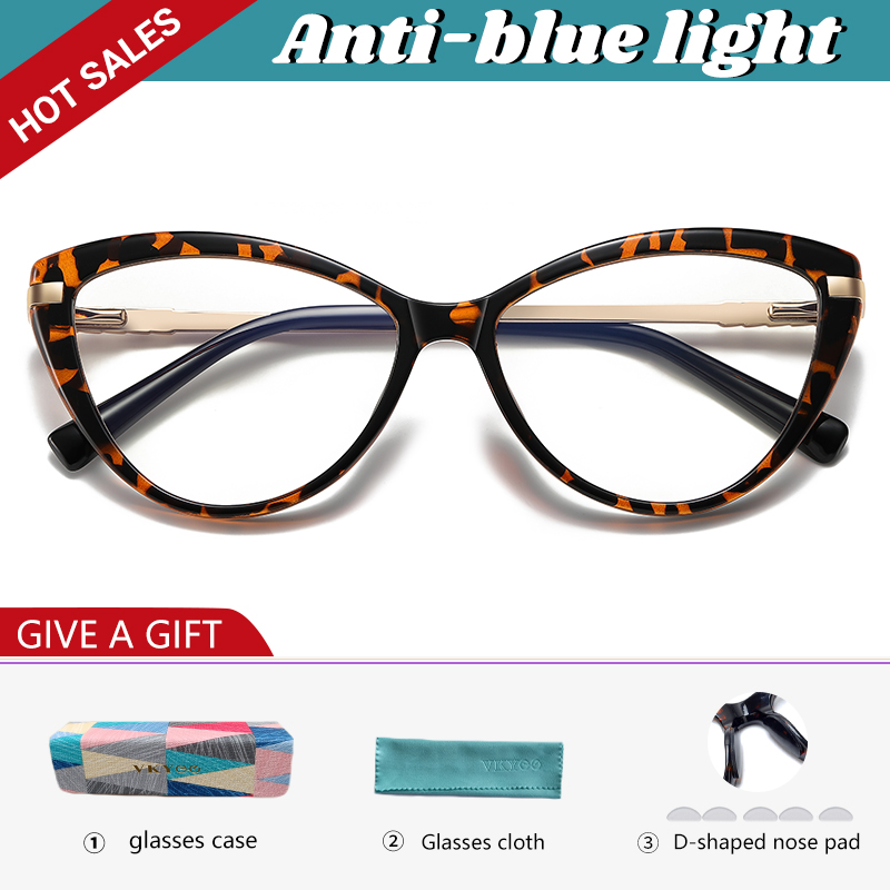 VKYEE Cat Eye Photochromic Anti Blue Ray Reading Glasses Women Myopia Hyperopia Prescription Custom Optical Eyeglasses PFD2111