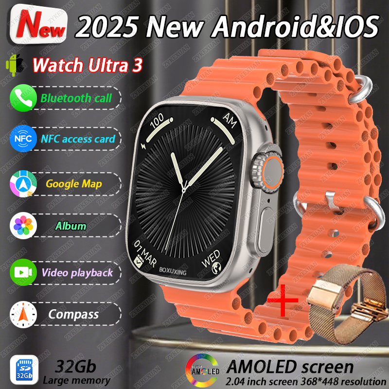 2025 New Original Watch DT Ultra 3 Pro Smart Watch Men Google map NFC GPS Tracker HD BT Call IP68 Waterproof smart watches Women