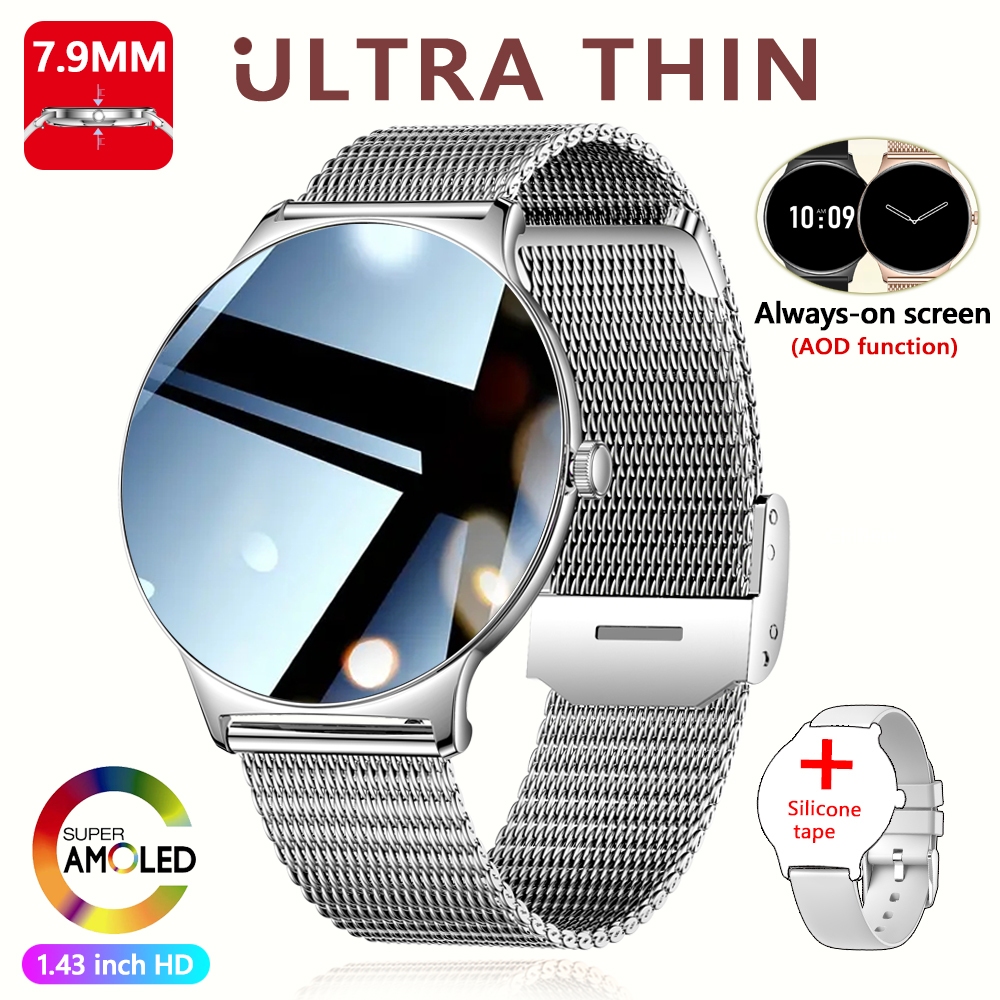 For Huawei Xiaomi New Ultra Thin Smart Watch Women Screen Always Display Time Sports Bracelet Bluetooth Call Fashion Smartwatch